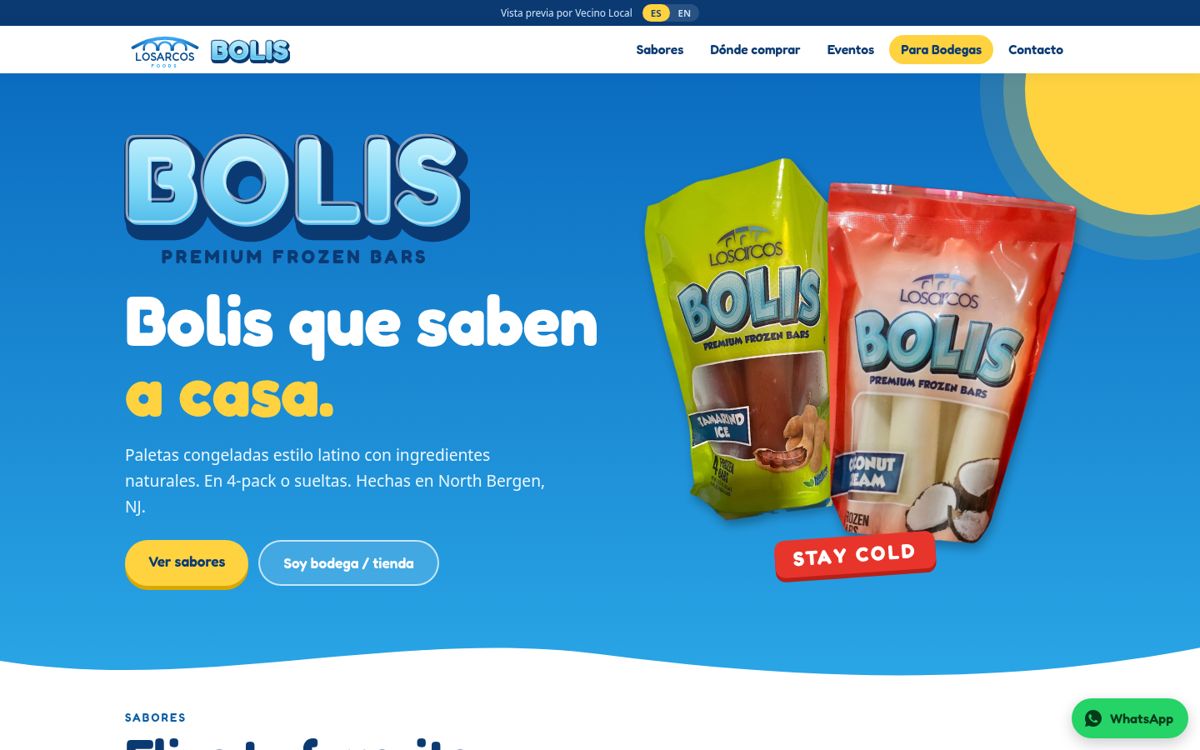Losarcos Foods Bolis website